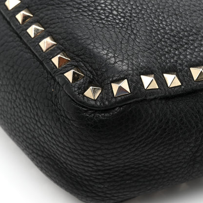 Valentino Garavani Pebbled Calfskin Small Rockstud Flip-Lock Messenger Bag Black 16 of 17