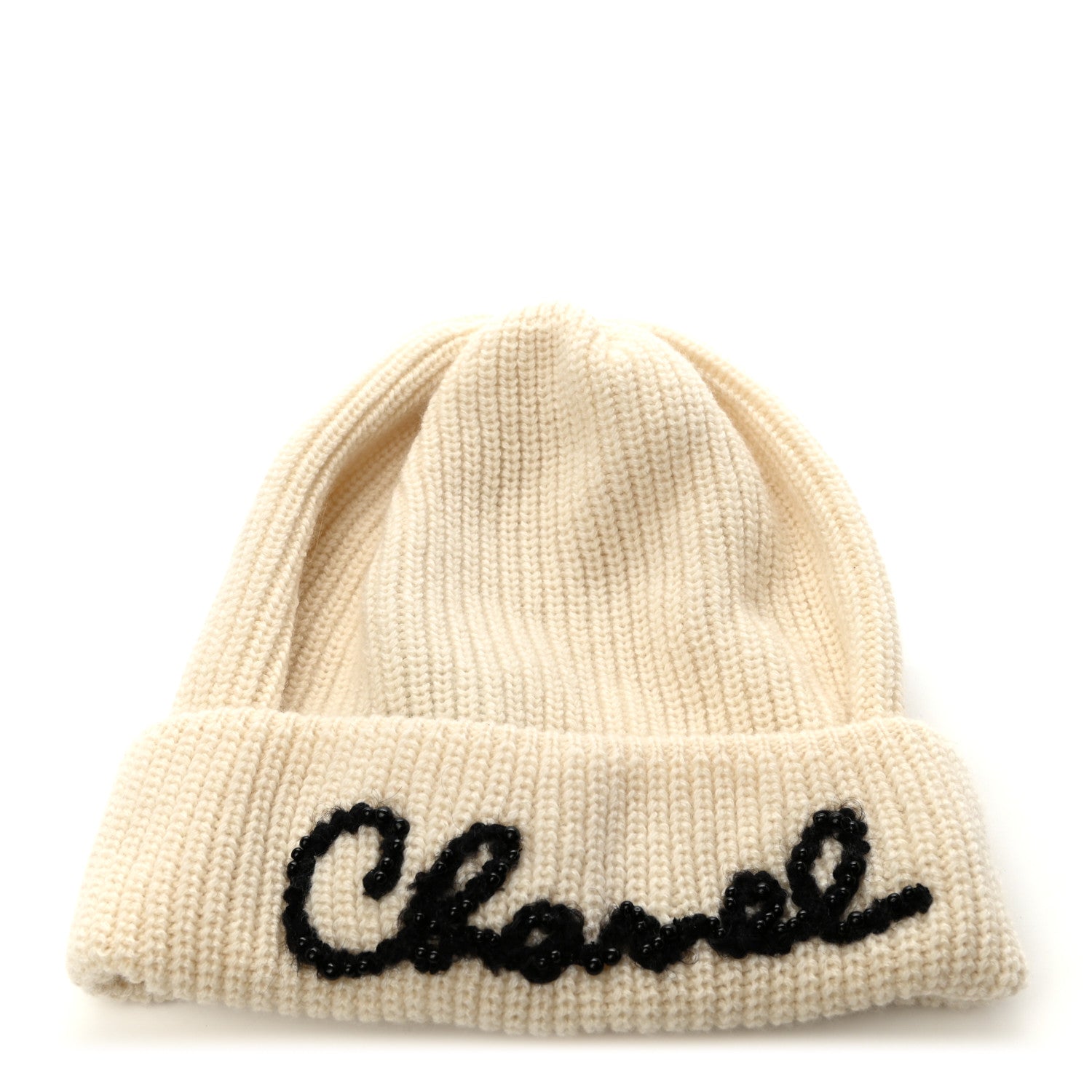 Chanel Cashmere Logo Beanie Hat Ivory 1 of 4