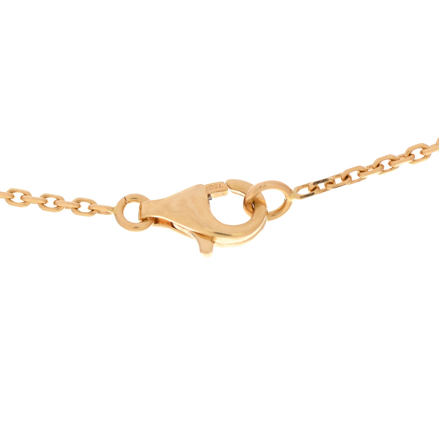 18K Yellow Gold Carnelian Vintage Alhambra Pendant Necklace
