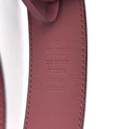 Gucci GG Supreme Monogram Blooms Moon Calfskin Interlocking G 37mm Belt 85 34 Beige Ebony Multicolor Dry Rose 6 of 6