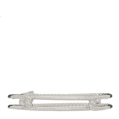 David Yurman 18K White Gold Diamond Continuance Bangle Bracelet 1 of 3