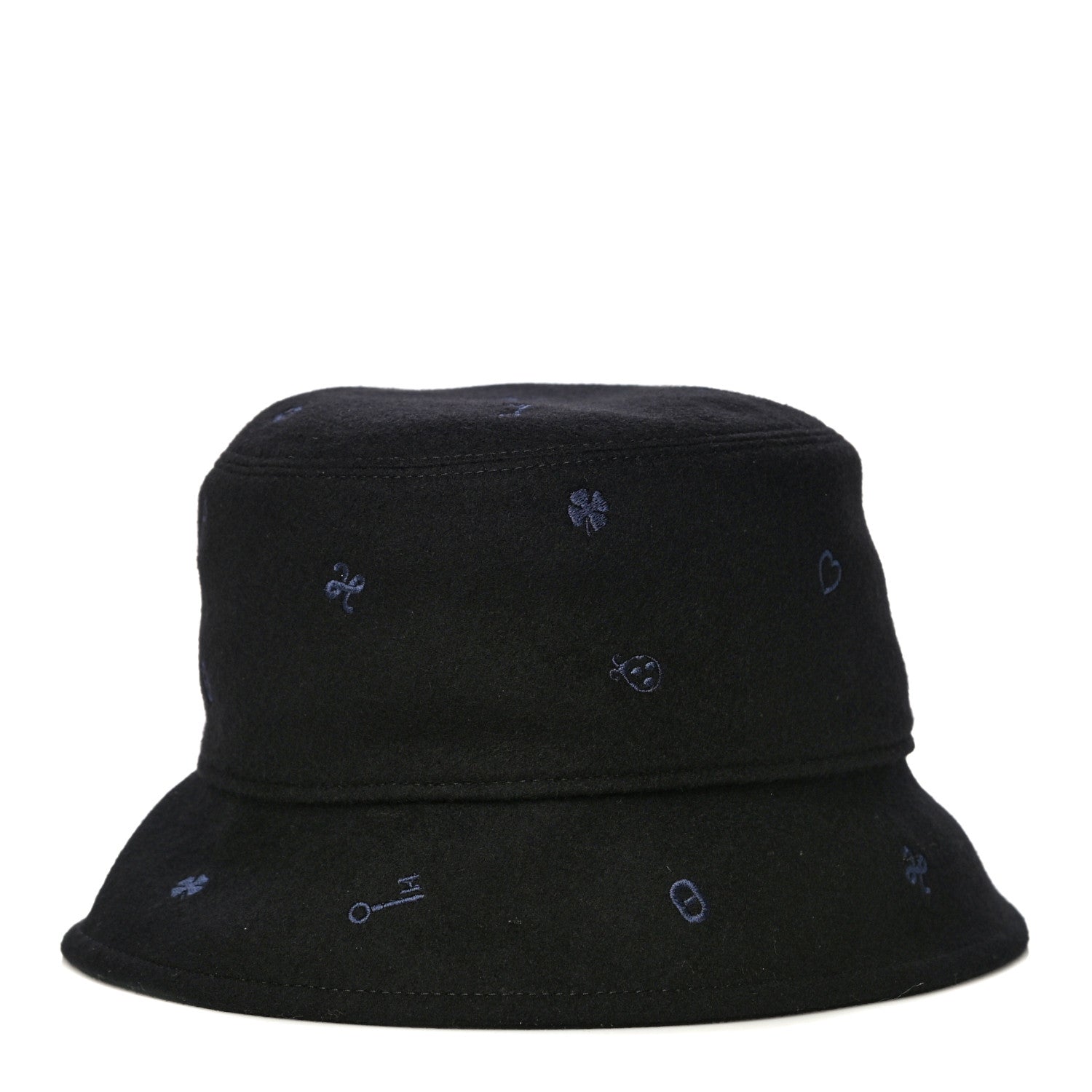 Hermes Cashmere Debbie Charms Bucket Hat 58 Black 1 of 7