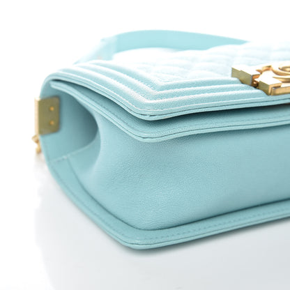 Chanel Caviar Quilted Small Boy Flap Light Blue 9 of 10