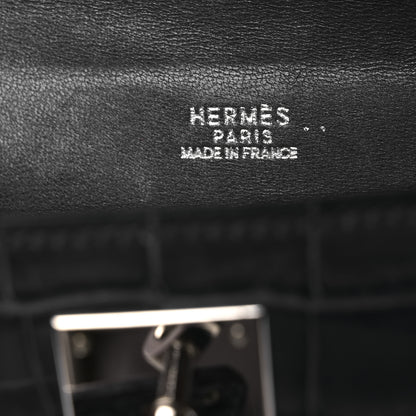 Hermes Shiny Niloticus Crocodile Kelly Elan Pochette Bleu Tempete 12 of 26