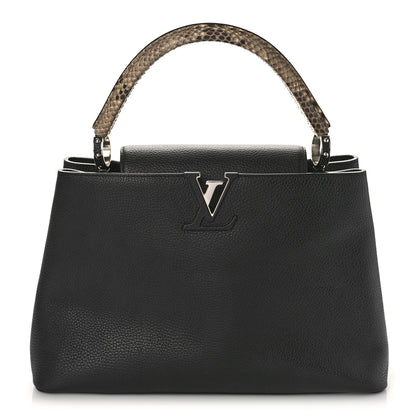 Louis Vuitton Taurillon Snakeskin Capucines MM Black 1 of 8