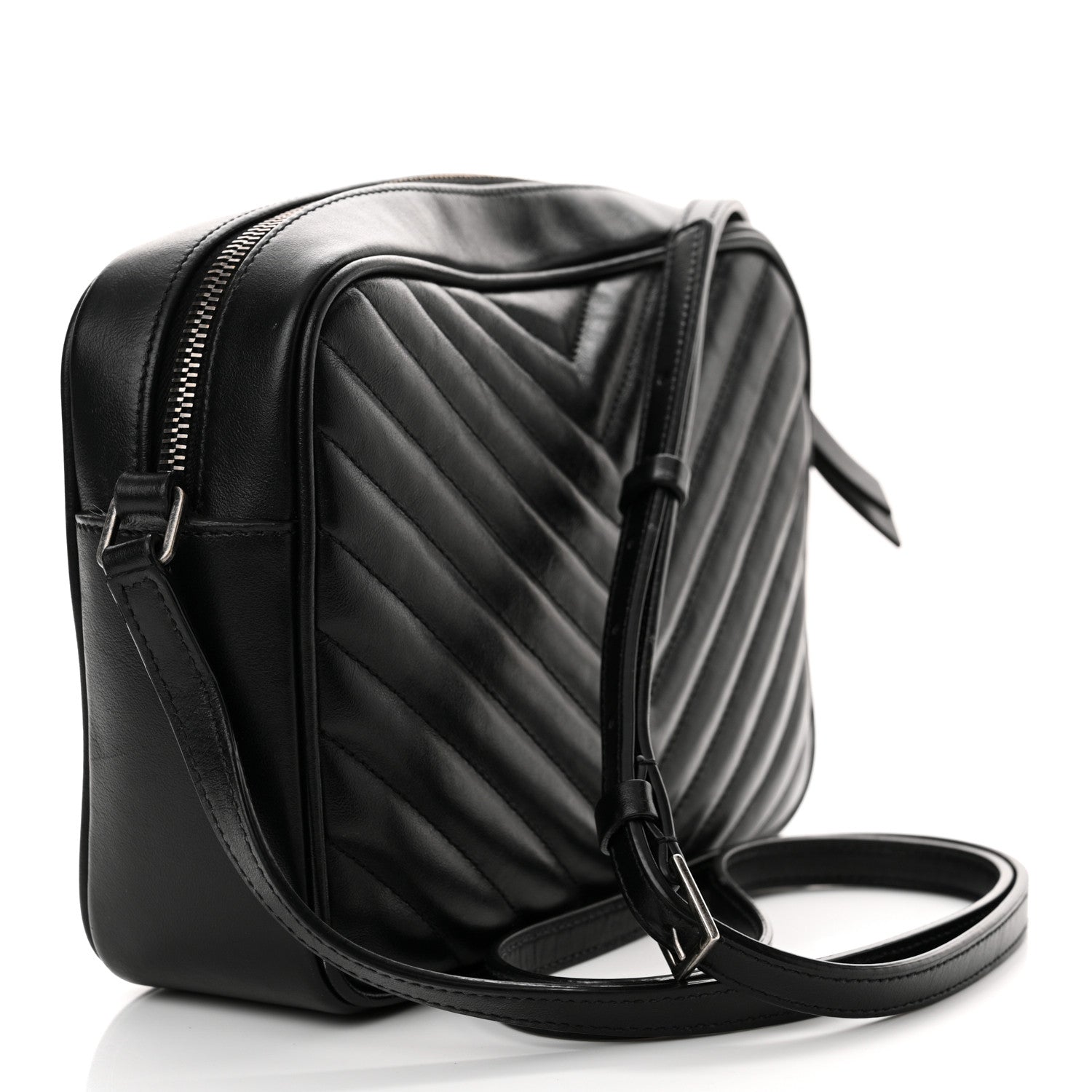 Saint Laurent Calfskin Matelasse Monogram Lou Camera Bag Black 3 of 16