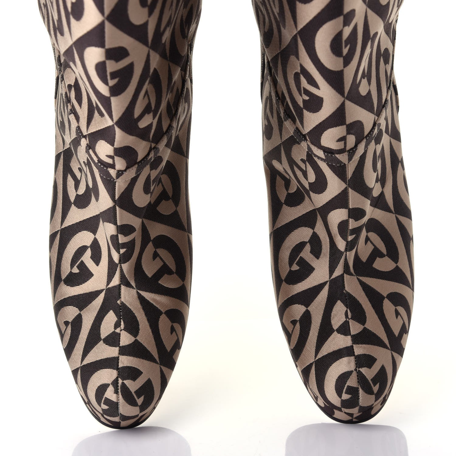 Gucci Fabric G Rhombus Print Platform Boots 39 Beige Cocoa 6 of 11