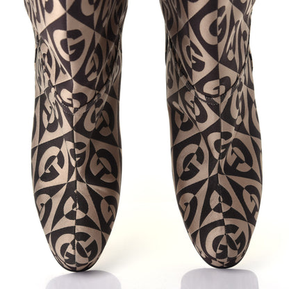 Gucci Fabric G Rhombus Print Platform Boots 39 Beige Cocoa 6 of 11