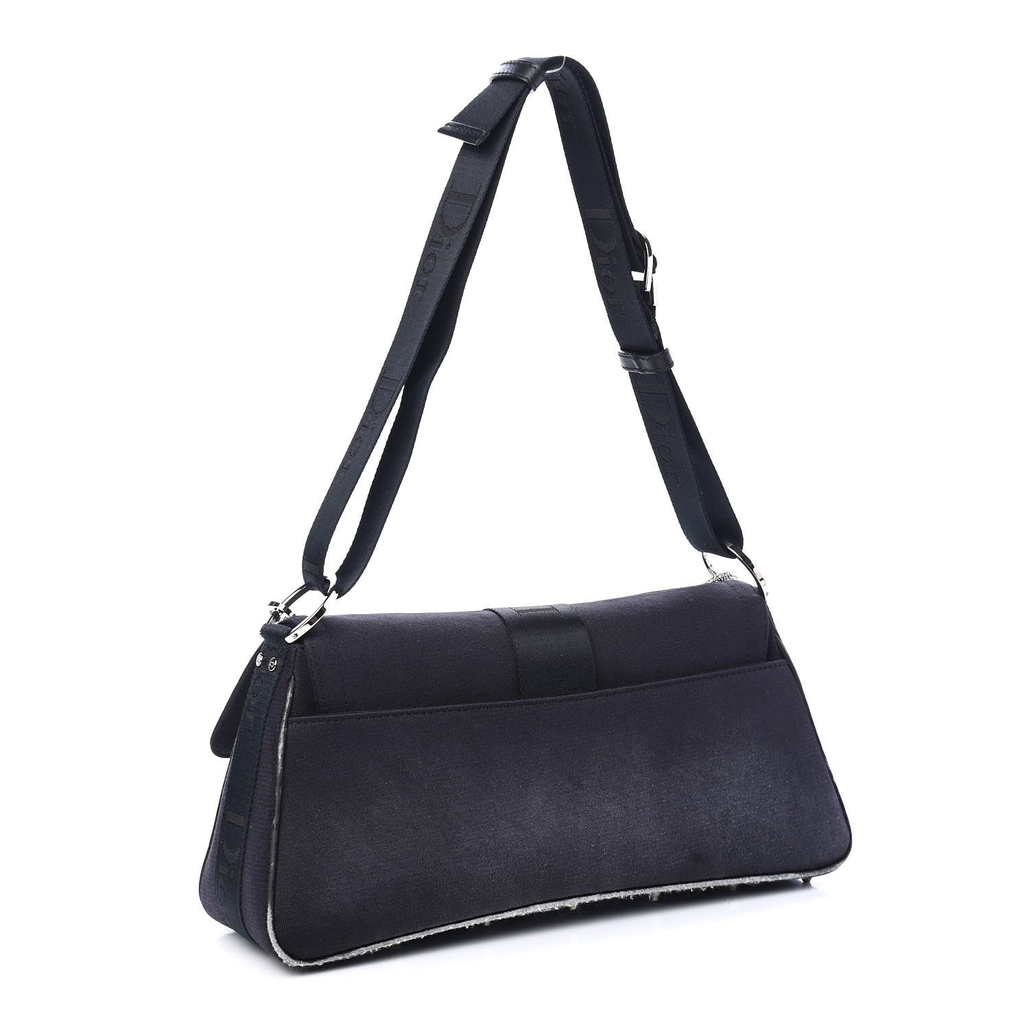 Christian Dior Silk Jersey Crystal Hardcore Clutch Black 3 of 12