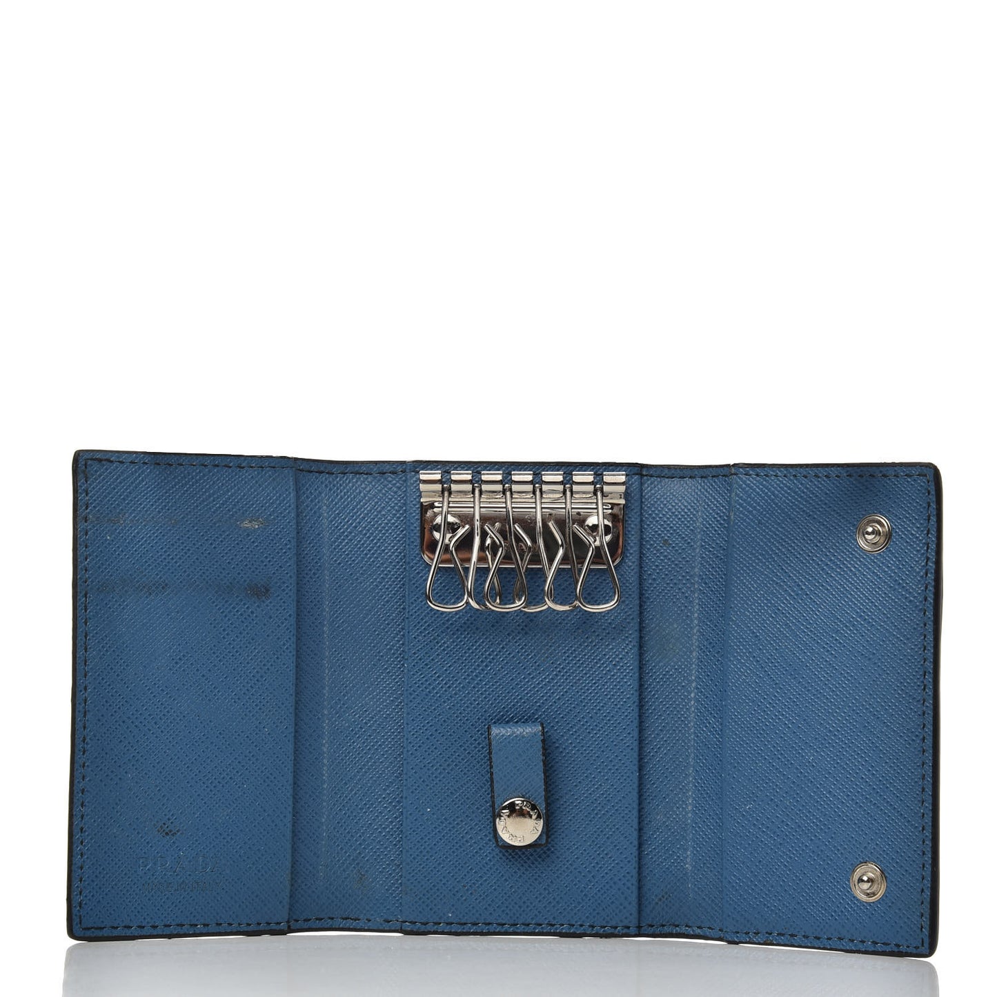 Saffiano Robot 6 Key Holder Blue