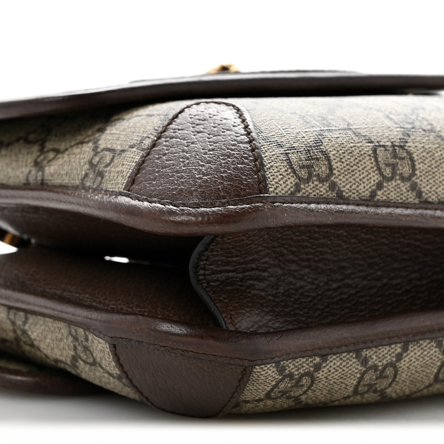 Gucci GG Supreme Monogram Web Small Neo Vintage Double Flap Messenger Bag Beige New Acero 9 of 15