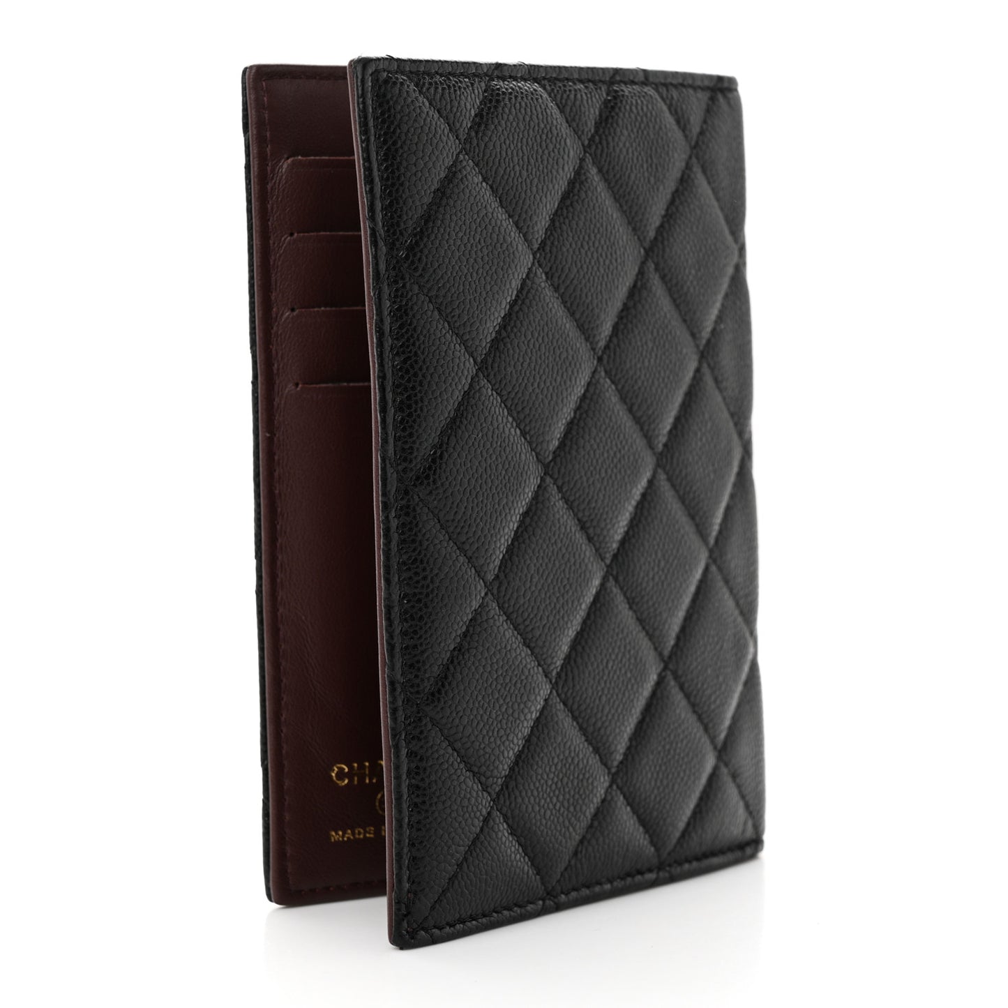 Caviar Quilted Passport Holder Black