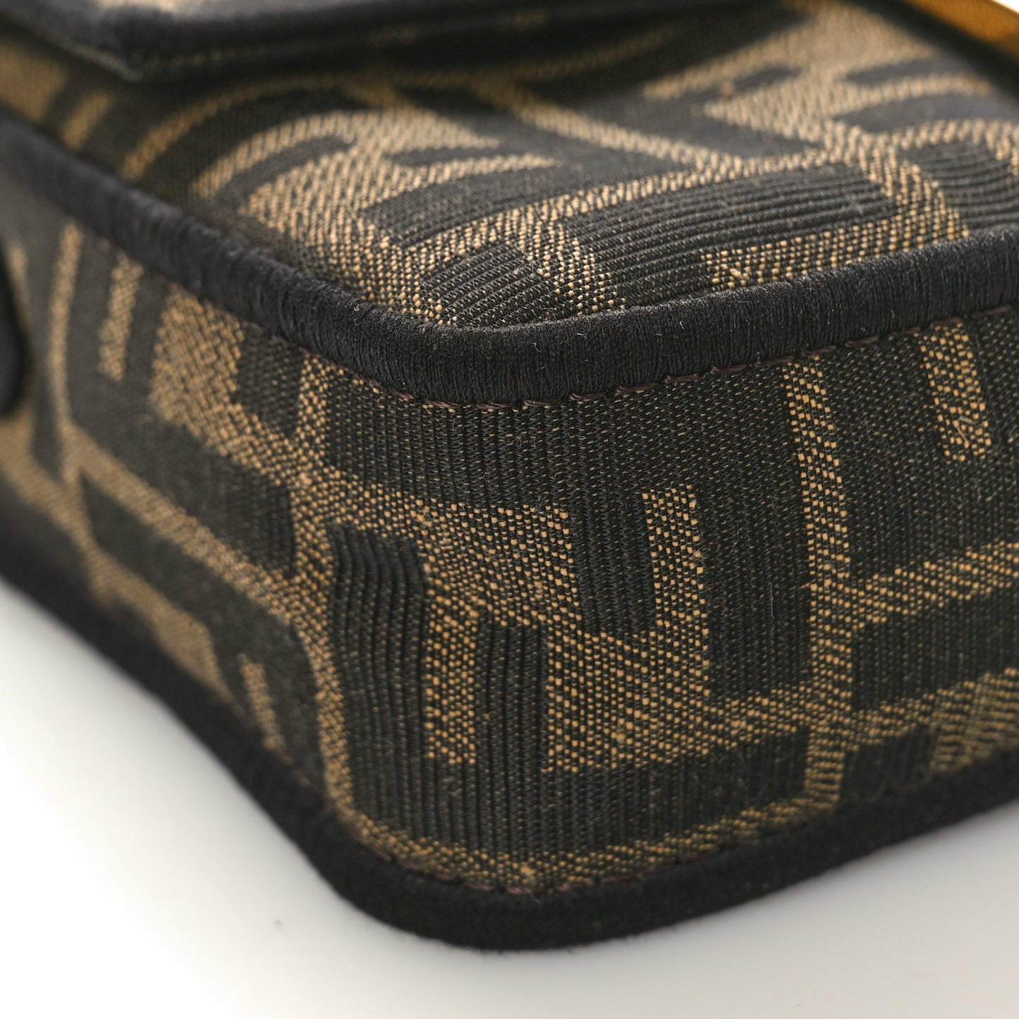 Fabric Jacquard FF 1974 Mini Baguette Tobacco Moro Black