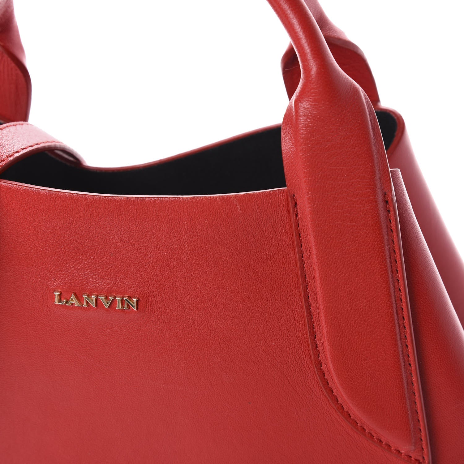 Lanvin Smooth Calfskin Mini Trapeze Red 6 of 13