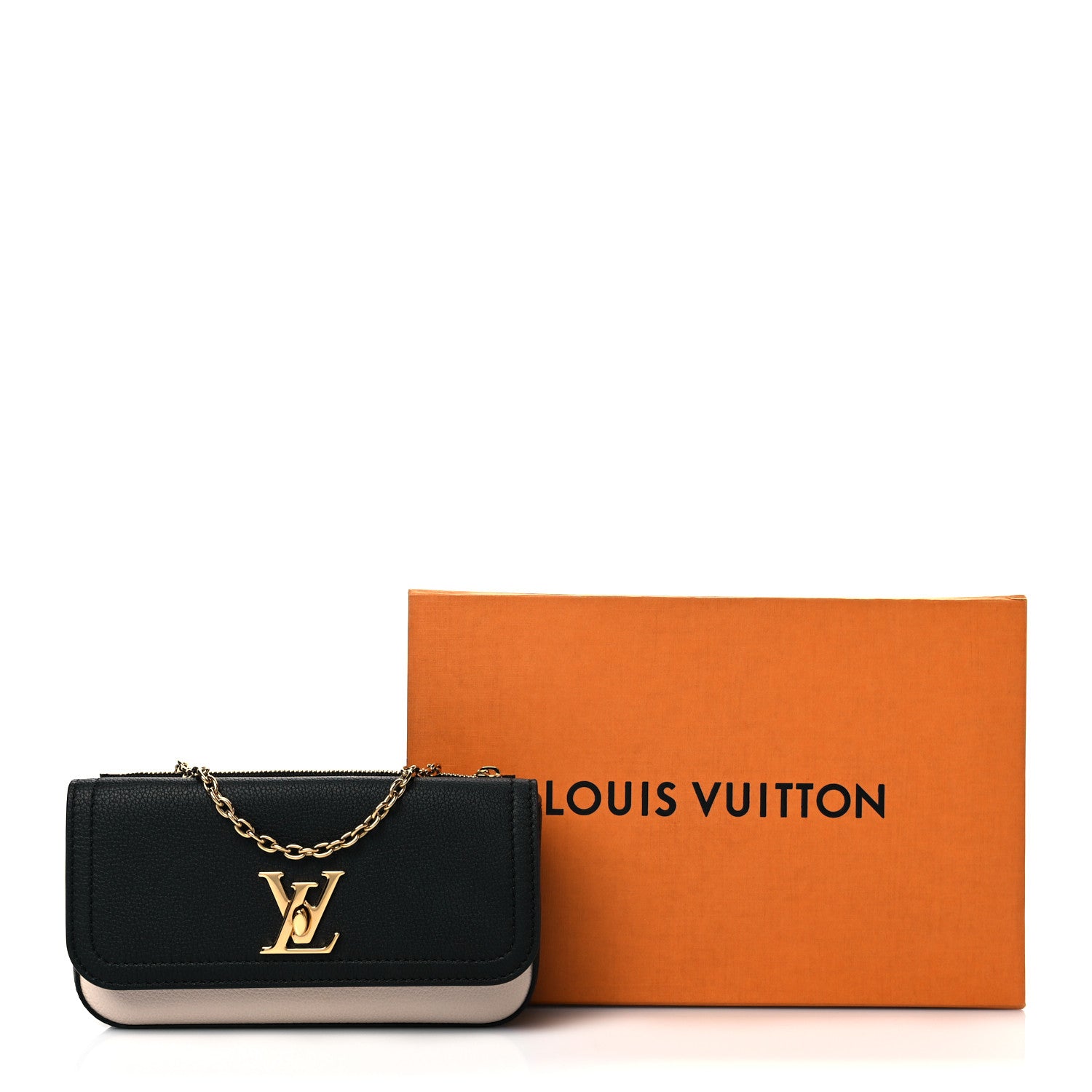Louis Vuitton Calfskin Lockme Phone Chain Pouch Vanille Black 11 of 11