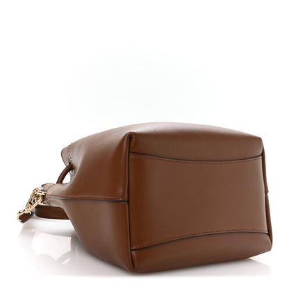 Jimmy Choo Smooth Shiny Calfskin Bon Bon Bucket Bag Dark Tan 4 of 10