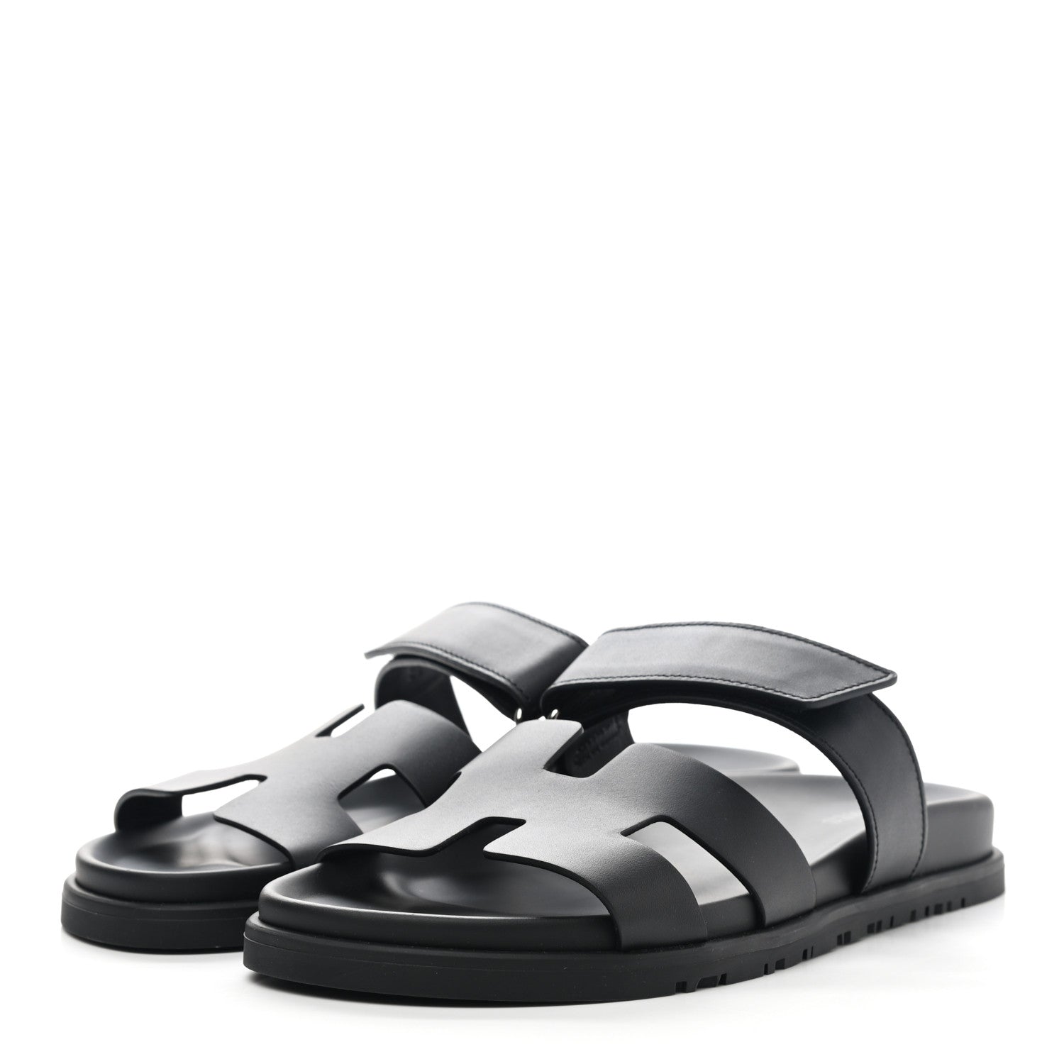 Hermes Calfskin Womens Chypre Sandals 38 Black 5 of 20
