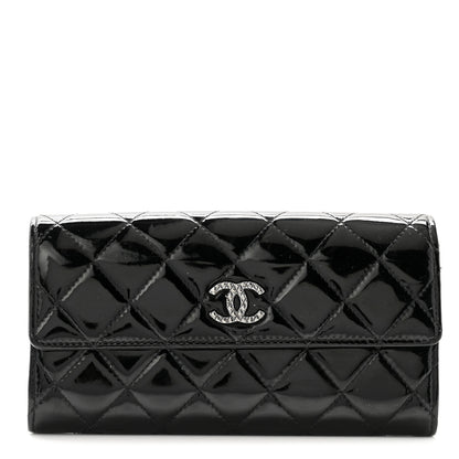 Chanel Patent Quilted Large Brilliant Flap Wallet Black 1 of 12