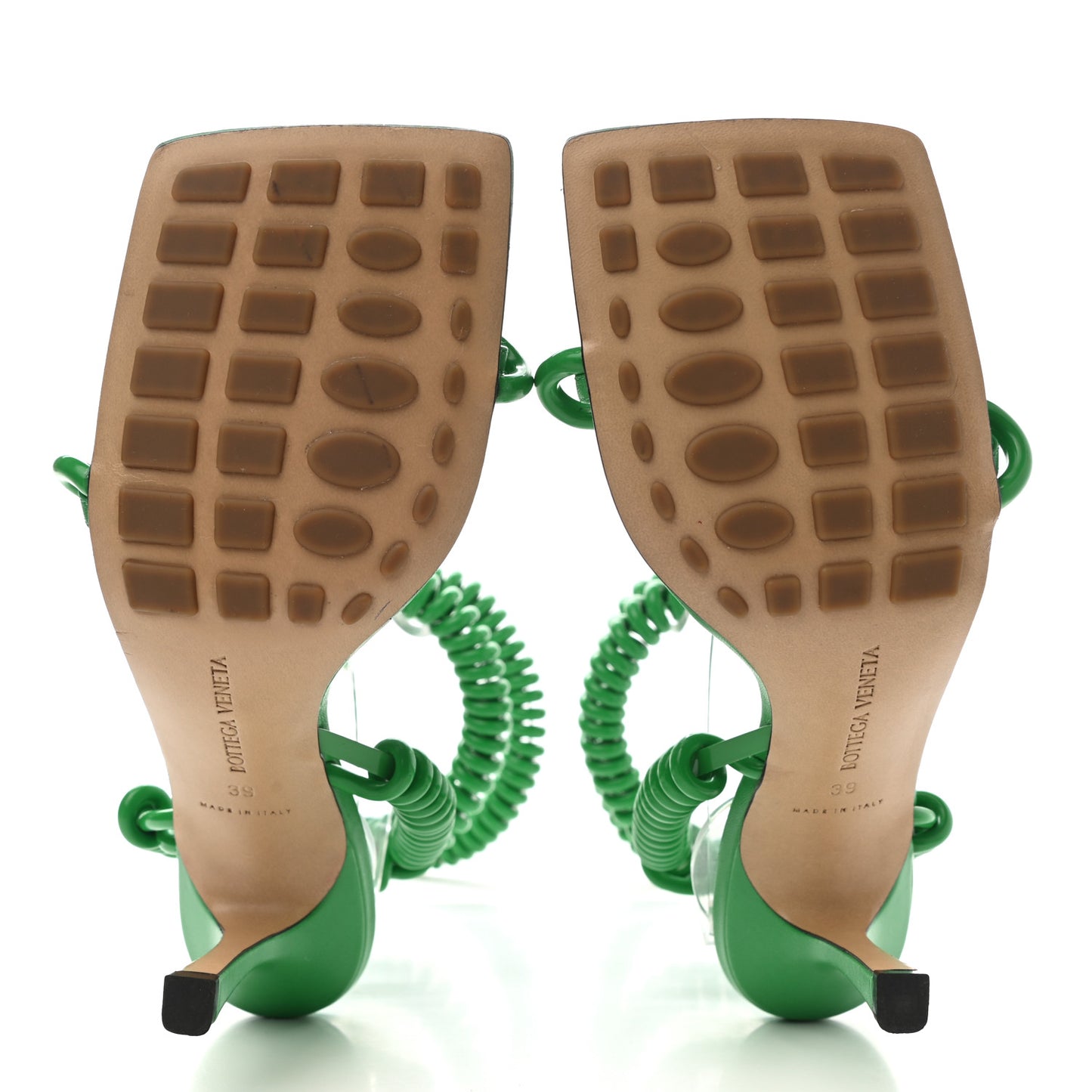 Rubber Wire Nappa Stretch 90mm Sandals 39 Grass