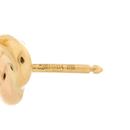 Cartier 18K Pink Yellow White Gold Diamond Trinity Stud Earrings 4 of 4