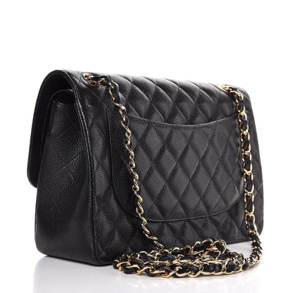 Chanel Caviar Quilted Jumbo Double Flap Black 3 of 7