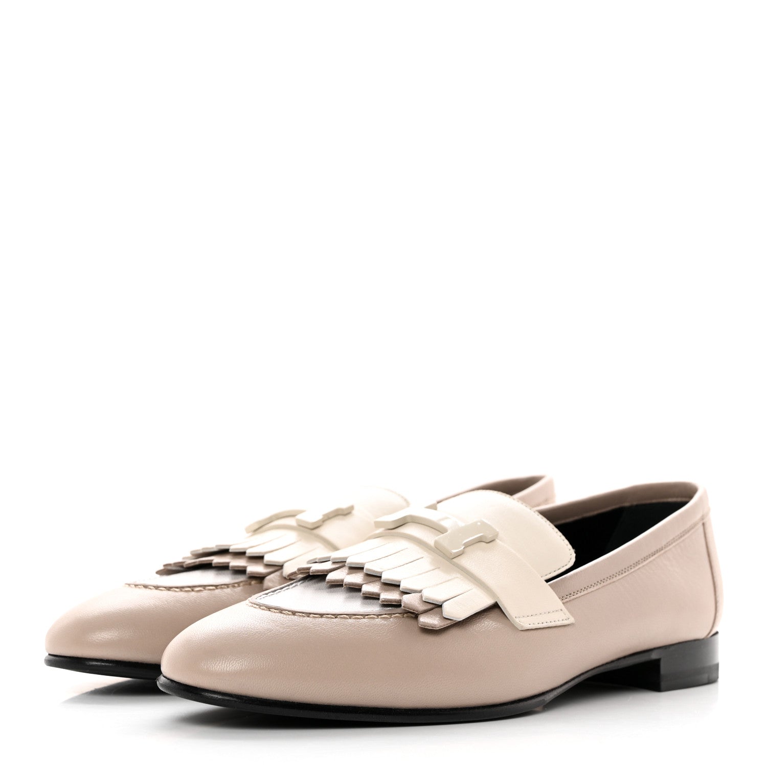 Hermes Goatskin Womens Royal Loafers 38 Multicolore Beige Mastic 3 of 11