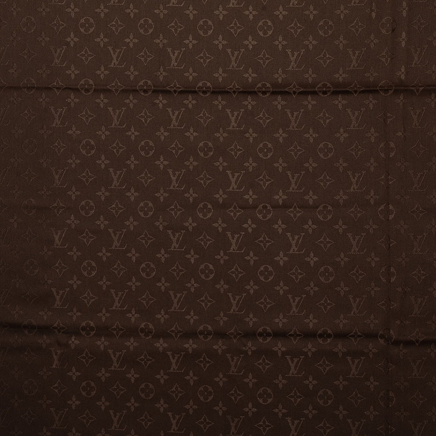 Wool Silk Monogram Shawl Chocolate