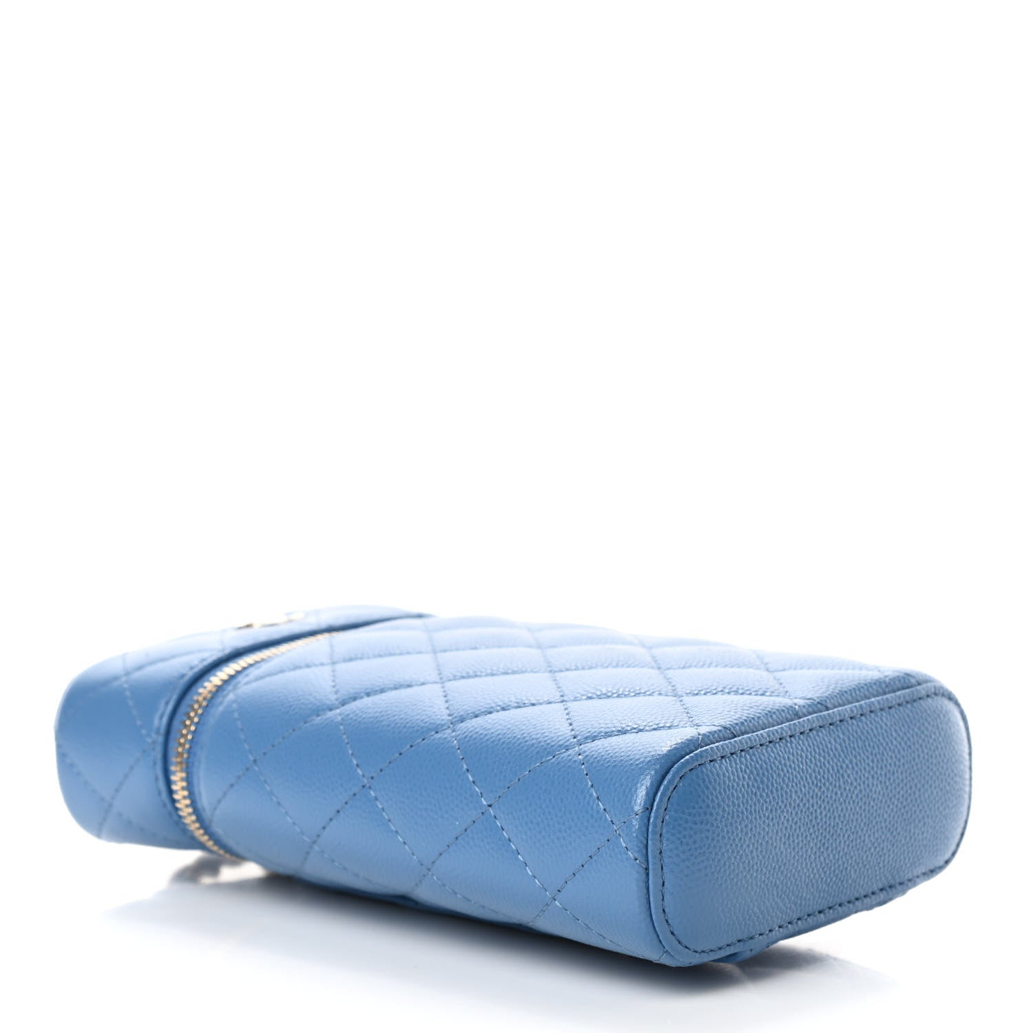 Chanel Caviar Quilted Phone Holder With Chain Blue 3 of 4