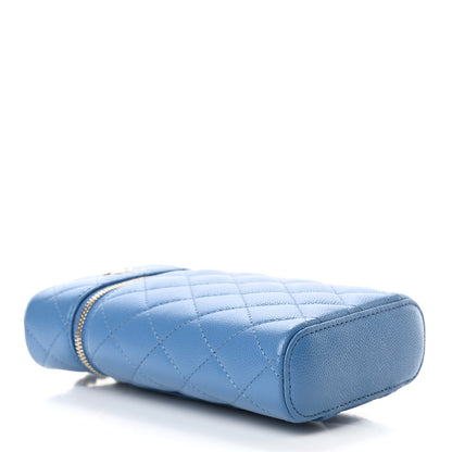 Chanel Caviar Quilted Phone Holder With Chain Blue 3 of 4