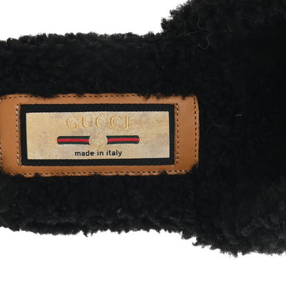 Gucci Faux Shearling Interlocking G Womens Eileen Slippers 36.5 Butterscotch Black 8 of 9