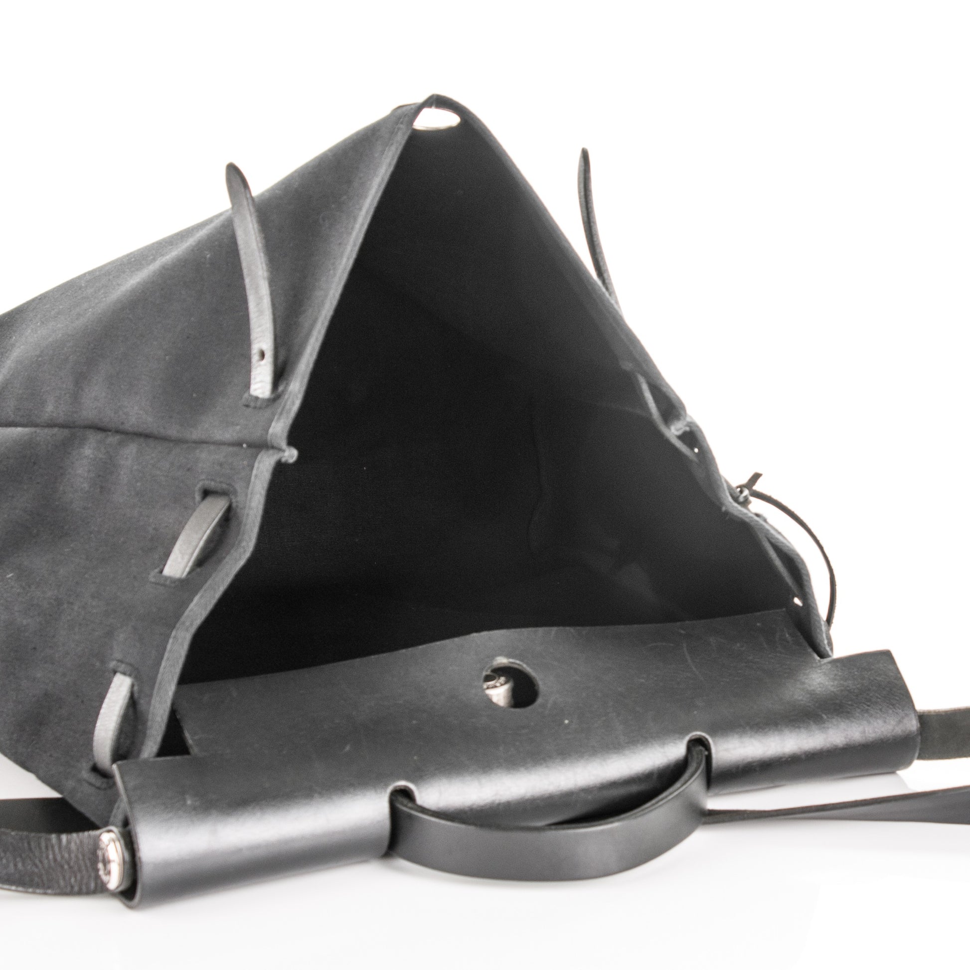 Hermes Toile Vache Calfskin Herbag 39 GM Black 7 of 9