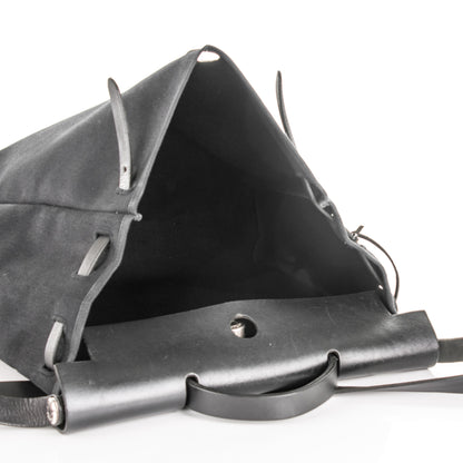 Hermes Toile Vache Calfskin Herbag 39 GM Black 7 of 9