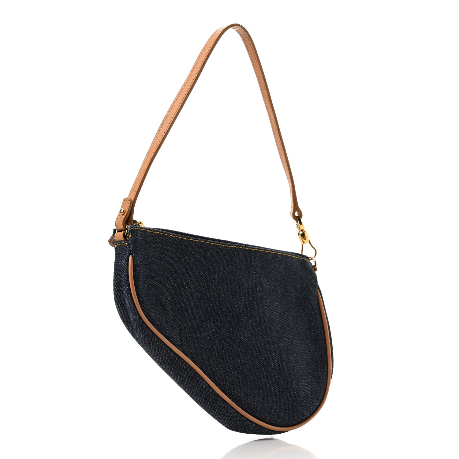 Christian Dior Denim Mini Saddle Pochette Navy 3 of 10