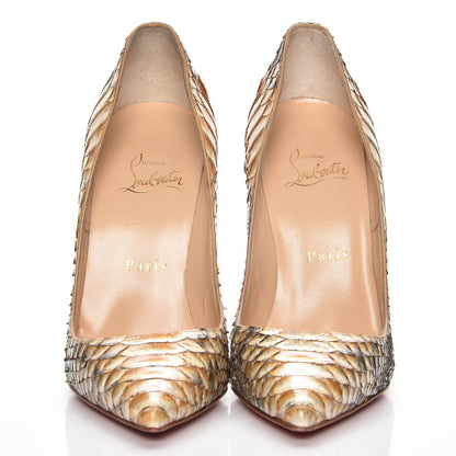 Christian Louboutin Metallic Python So Kate 120 Pumps 37 Gold 2 of 8