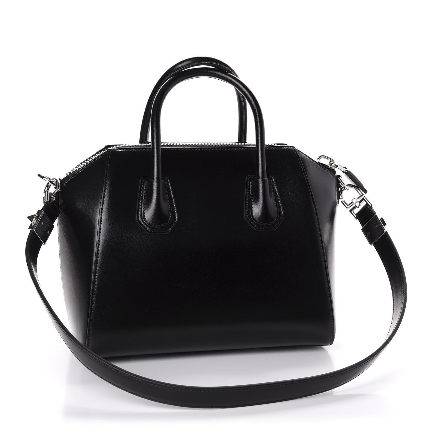 Shiny Lord Calfskin Small Antigona Black