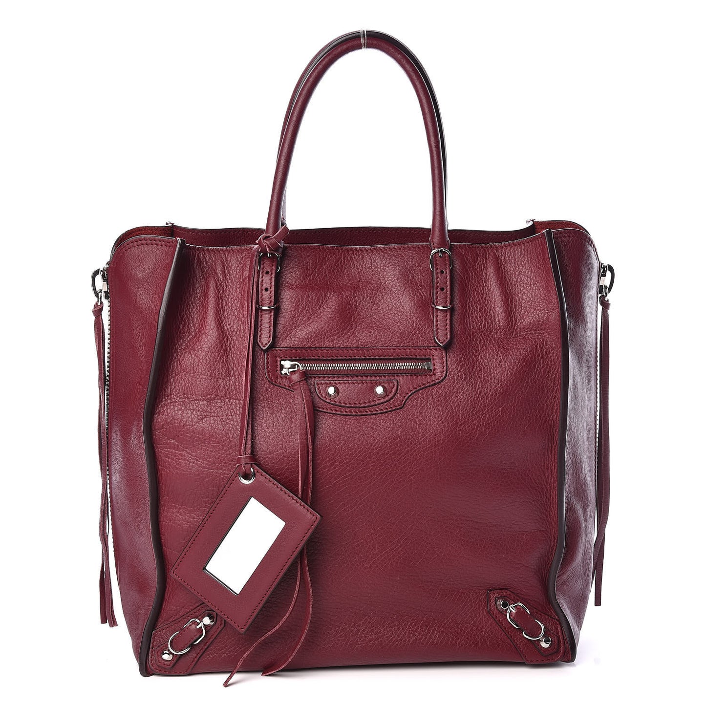 Veau Papier A5 Zip Around Tote Rouge Pourpre