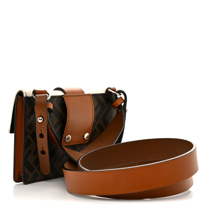 Fendi Glazed Fabric Cotton Vitello King Aura FF 1974 Baguette Belt Pouch Tobacco Moro Grezzo Cuoio 3 of 10