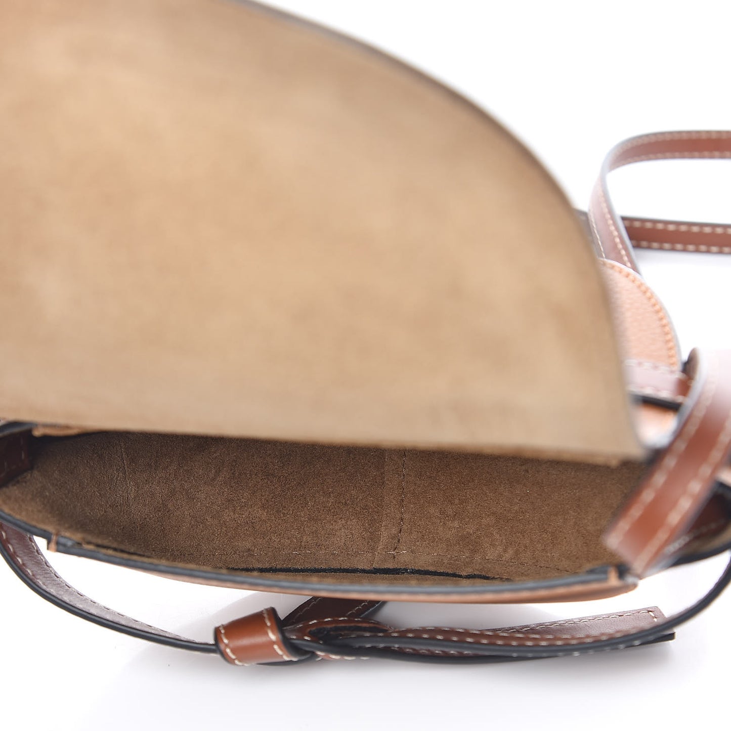 Grained Calfskin Mini Gate Crossbody Bag Caramel Pecan