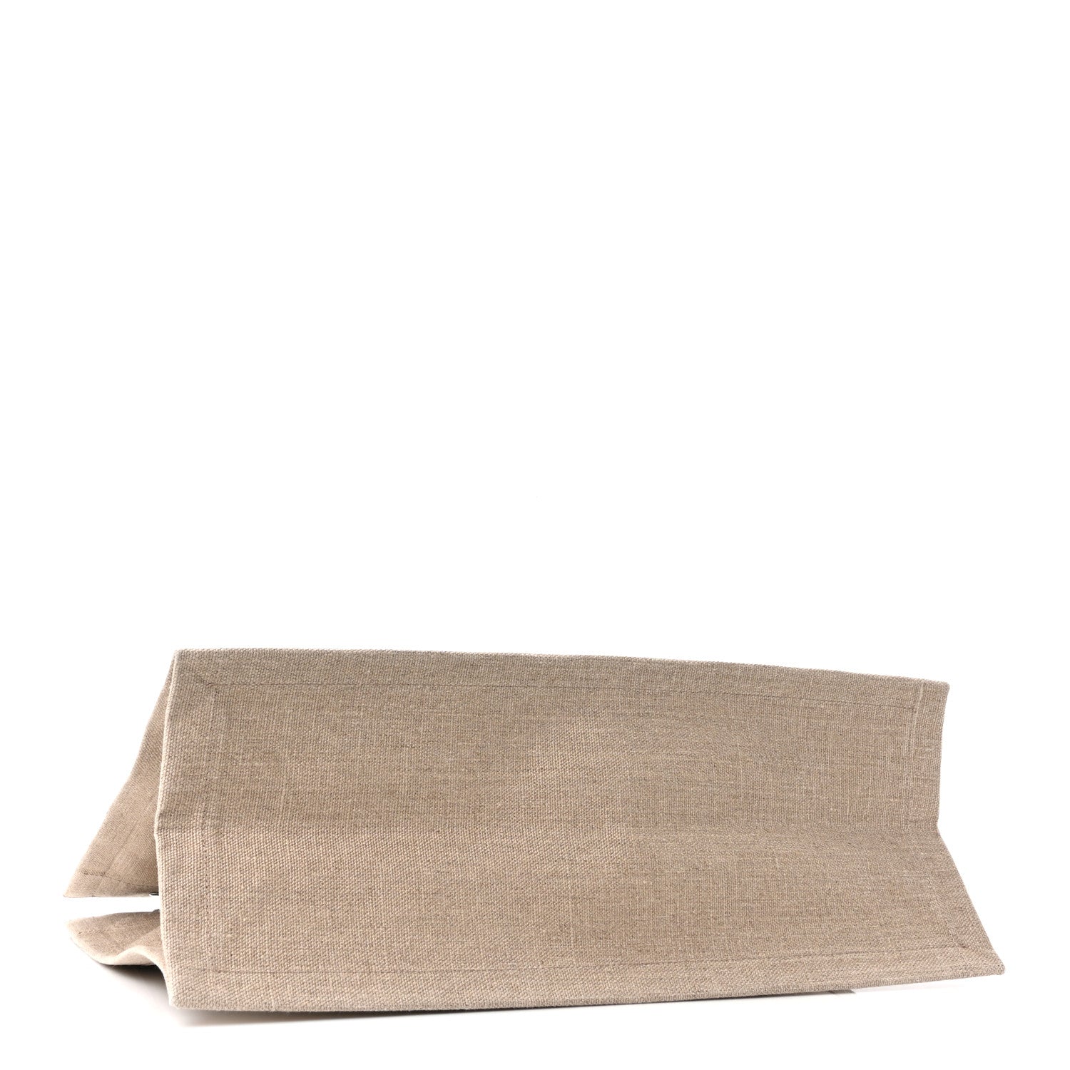 Saint Laurent Linen Calfskin Small Rive Gauche Tote Greggio Natural 4 of 10