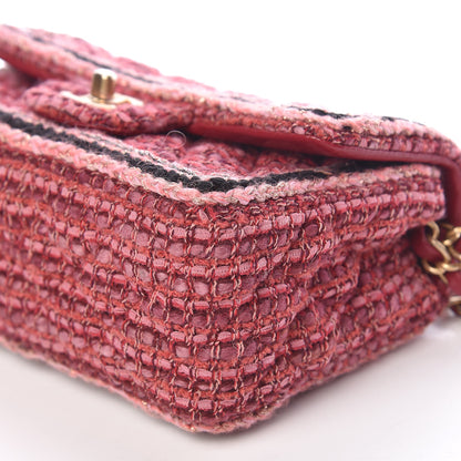 Chanel Tweed Braid Mini Flap Dark Pink 7 of 11