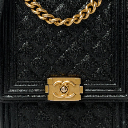 Chanel Caviar Quilted North South Boy Flap Black 8 of 12