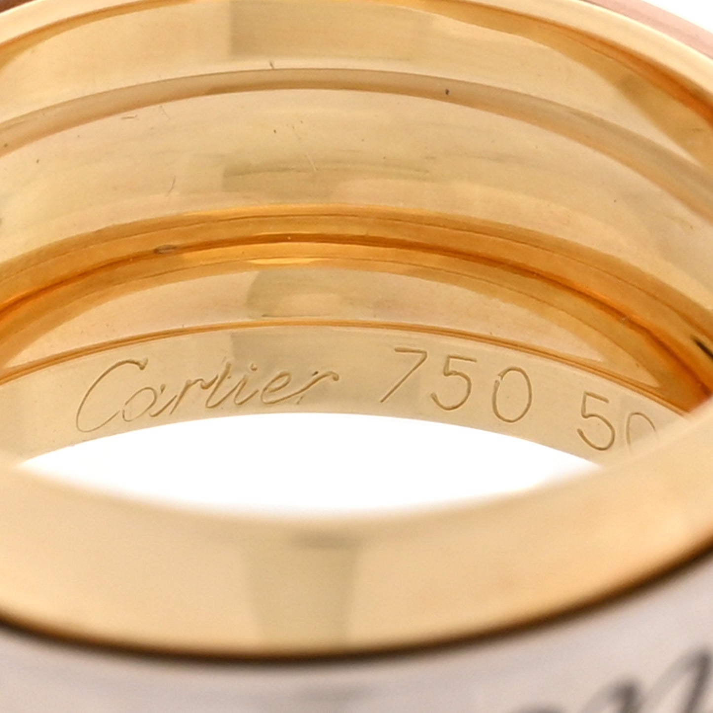 18K Pink Yellow White Trinity Must Essence Ring 50 5.25