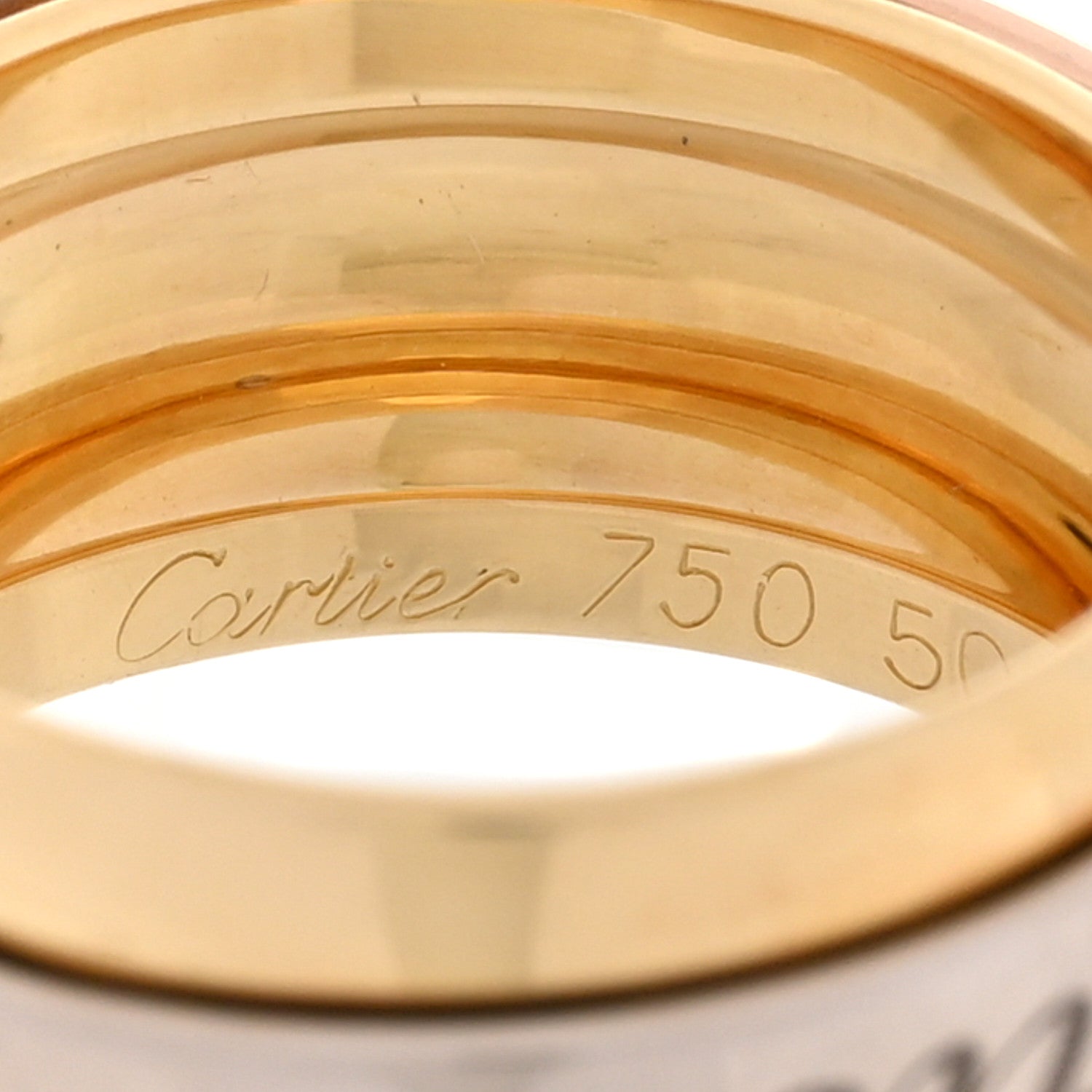 Cartier 18K Pink Yellow White Trinity Must Essence Ring 50 5.25 5 of 6