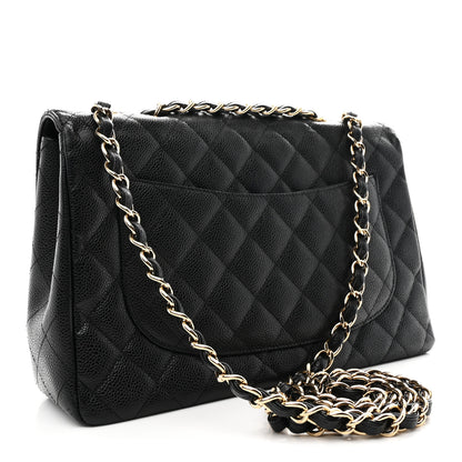 Chanel Caviar Quilted Jumbo Single Flap Black 3 of 11