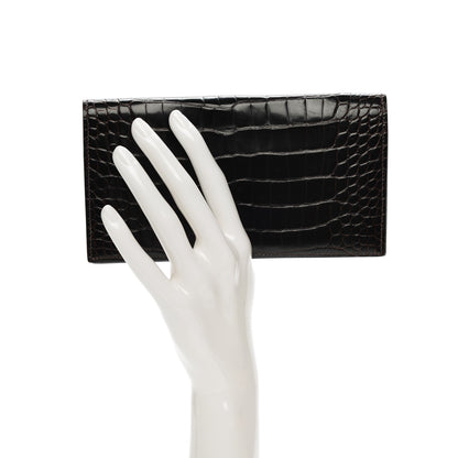 Hermes Alligator MC2 Fleming Checkbook Holder Wallet Havane 2 of 7