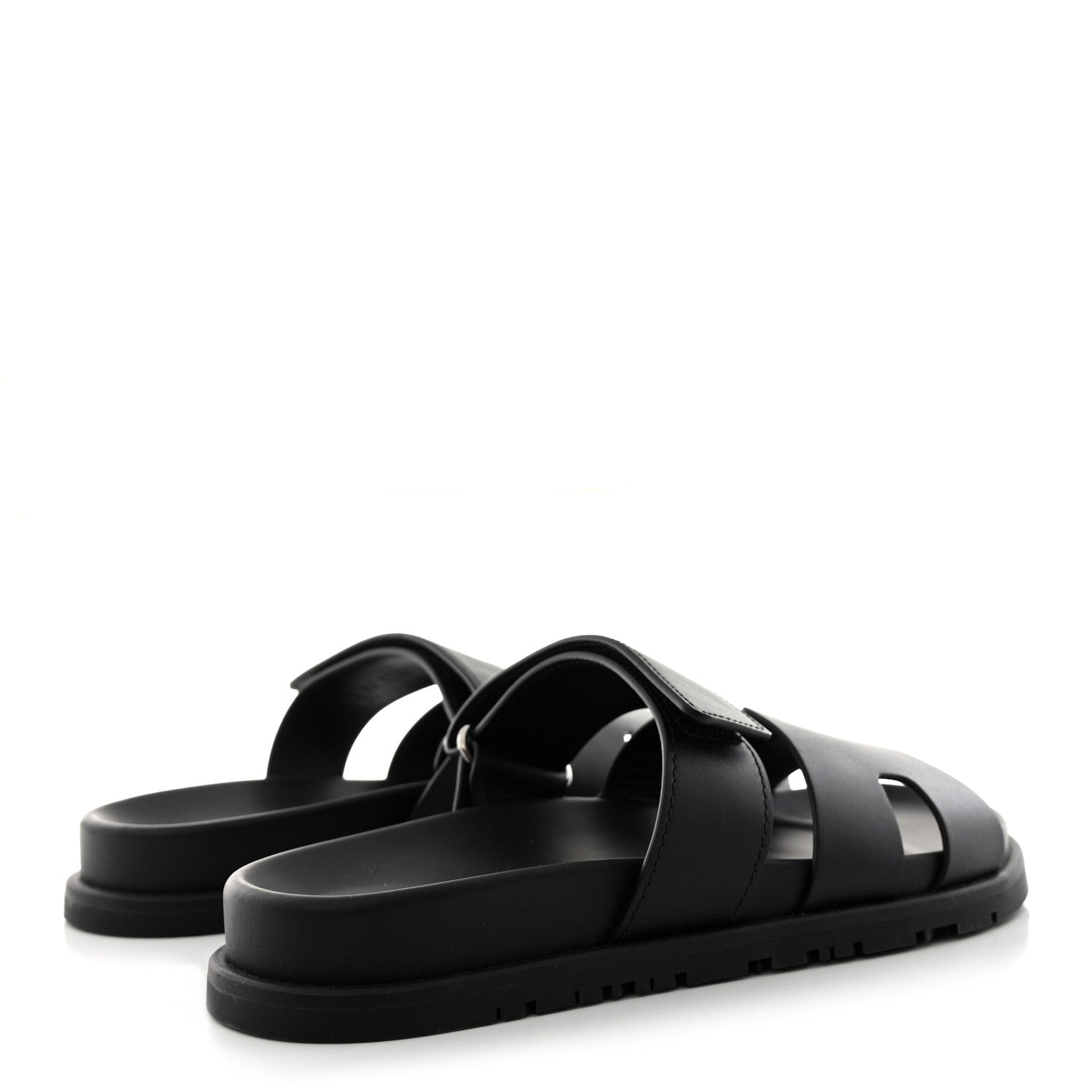 Hermes Calfskin Mens Chypre Sandals 39 Black 4 of 9