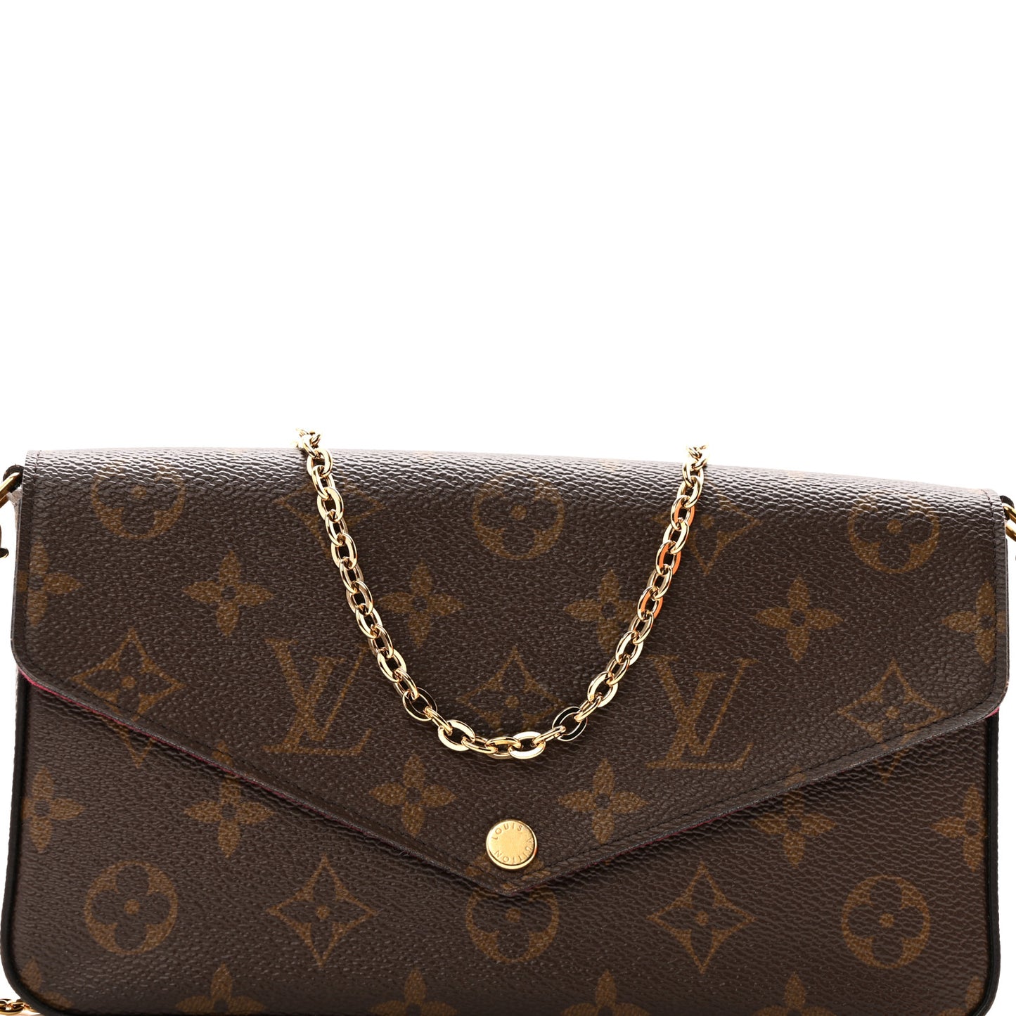 Monogram Pochette Felicie Chain Wallet Fuchsia