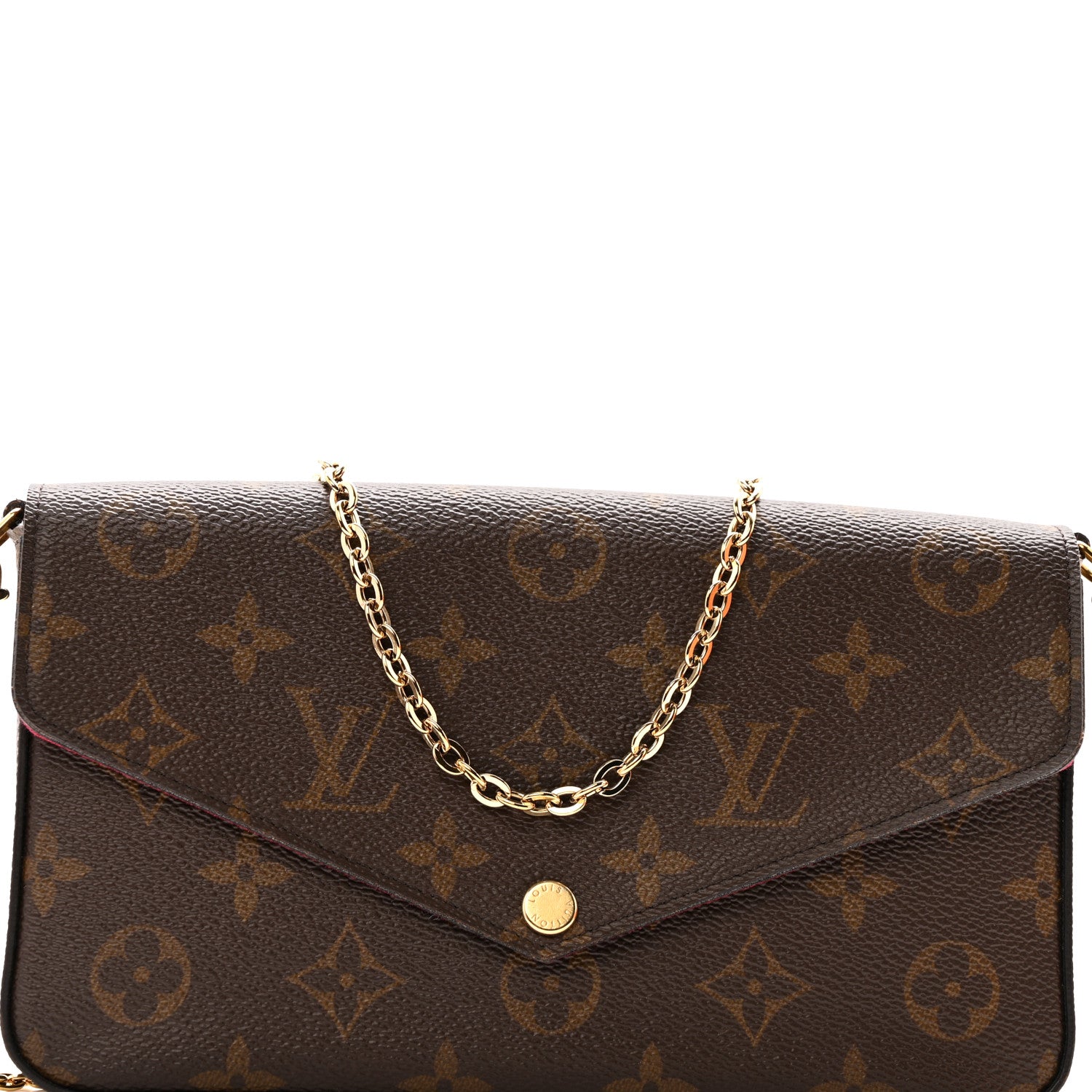 Louis Vuitton Monogram Pochette Felicie Chain Wallet Fuchsia 9 of 16