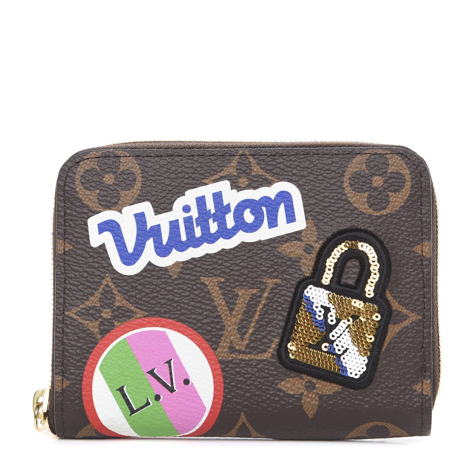 Louis Vuitton Monogram Travel Stickers Zippy Coin Purse 1 of 9