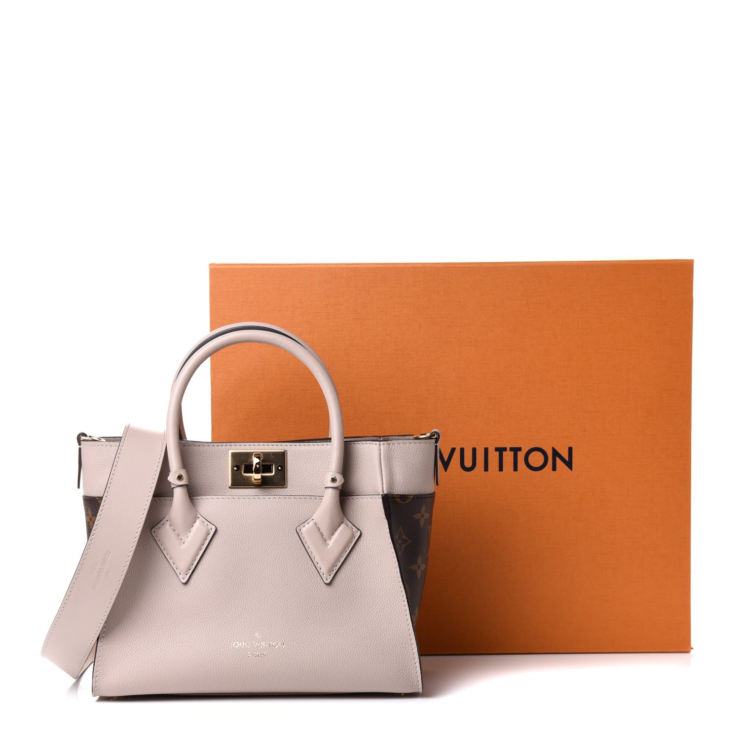 Louis Vuitton Calfskin Monogram On My Side PM Greige 9 of 9